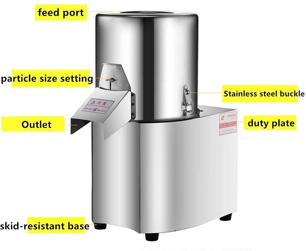 120kg/h Commercial Food Processor Machine, 110V 600W High Power Electric Vegetable Meat Chopper Grinder Stainless Steel Adjustable Thickness Food Slicer - 110volt, Granular Type