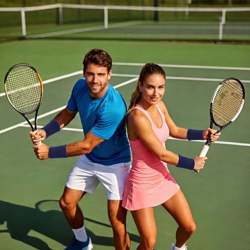 Image of WILLBOND 2 Pcs 6 Inch Wrist Sweatbands for Men and Women, Moisture Athletic Cotton Sweatband for Tennis, Basketball, Running