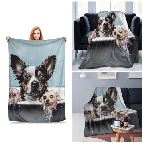 Couverture polaire motif chien idée cadeau original maison - 6
