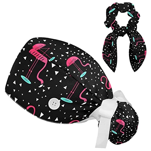 Bonnet de travail bouffant à motif loups cool taille unique
