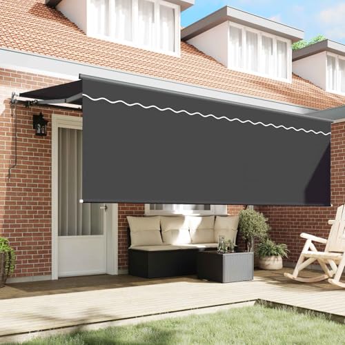 Store rétractable anthracite 400x200 contre la chaleur sur la terrasse - 4