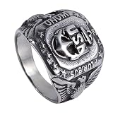 Moluss WWII USN Navy USS Ship 361L Stainless Steel Anchor America Ring Size 7-13