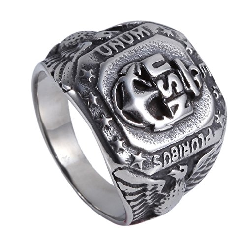 Moluss Wwii Usn Navy Uss Ship 361L Stainless Steel Anchor America Ring Size 7-13 #TOP2
