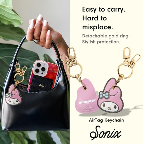 Image of Sonix x Sanrio Character Keychain Case Compatible with Apple AirTag | Protective AirTag Cover Keychain | My Melody