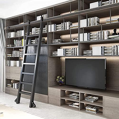 Kit rail pour échelle mobile noire : solution gain de place pour rangement haut