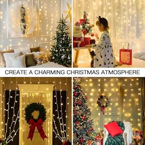 suddus Curtain Lights for Bedroom, 200 Led Hanging String Lights Outdoor, Fairy Curtain Light Indoor for Christmas, Dorm, Wall, Backdrop, Window, Wedding, Party, Brithday Decor, Warm White suddus Curtain Lights for Bedroom 200 Led Hanging String Lights Outdoor Fairy Curtain Light Indoor for Christmas Dorm Wall Backdrop Window Wedding Party Brithday Decor Warm White