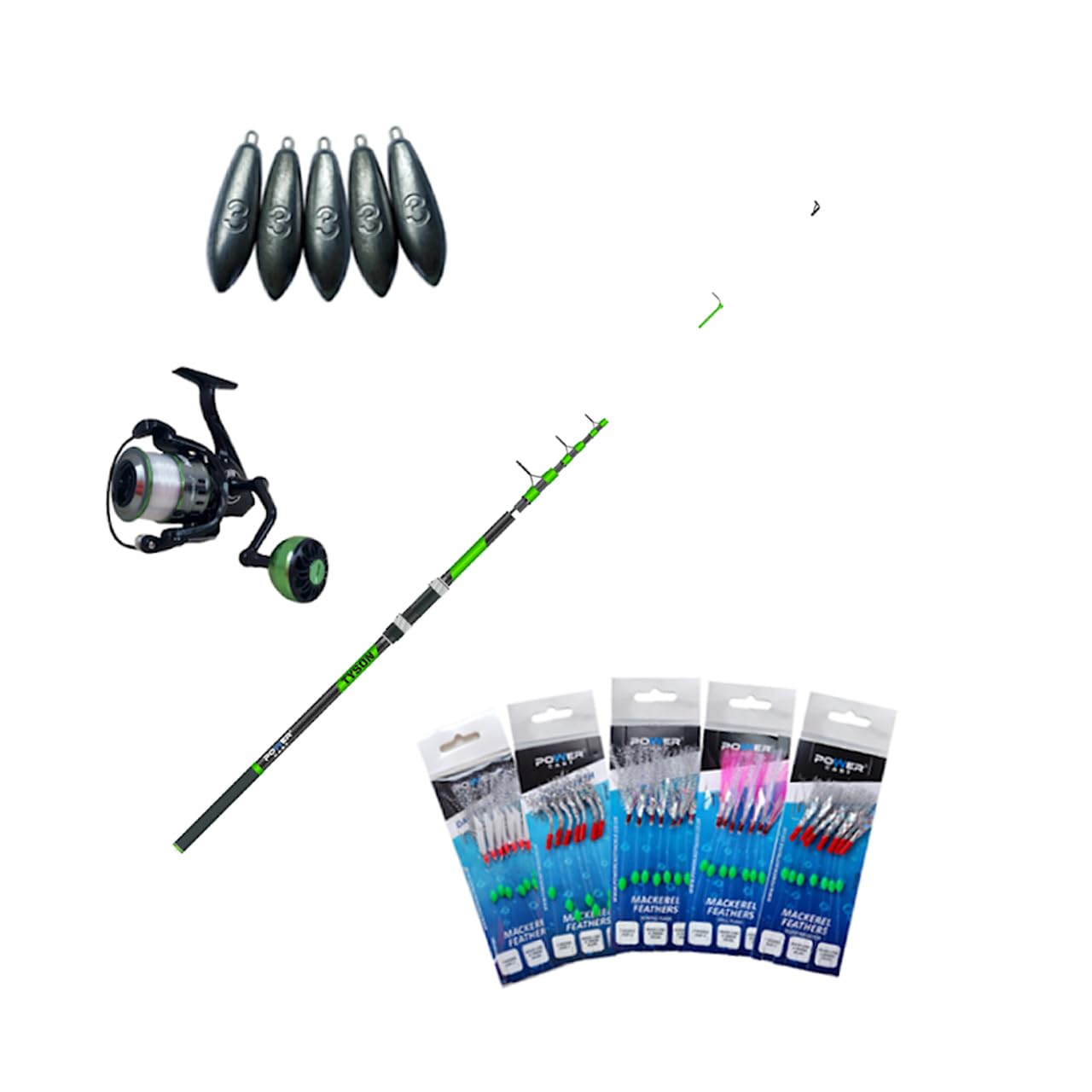 Kit de pêche télescopique 3m et moulinet NG70 avec plombs - 7