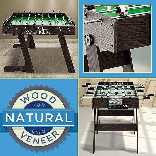 SereneLife-Full-Size-Foosball-Table-48-Foose-Ball-Set-with-2-Mini-Footballs-Score-Keeper-Solid-and-Sturdy-Legs-Soccer-Table-for-Home-Family-Kids-Adults-Foldable-or-Standard SereneLife Full Size Foosball Table 48 Foose Ball Set with 2 Mini Footballs Score Keeper Solid and Sturdy Legs Soccer Table for Home Family Kids Adults Foldable or Standard