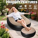 Inflatable Chair for Adults,Portable Inflatable Chairs with Ottoman - Image 3