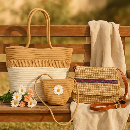 Handmade Jute Crossbody Bag with Daisy Embroidery – Eco-Friendly Summer Shoulder Bag – Boho Casual Tote for Women3