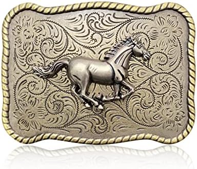 Btilasif Belt Buckles Men Western Cowboy Rodeo Running Horse Belt Buckle for Men Women Cowboy Cowgirl