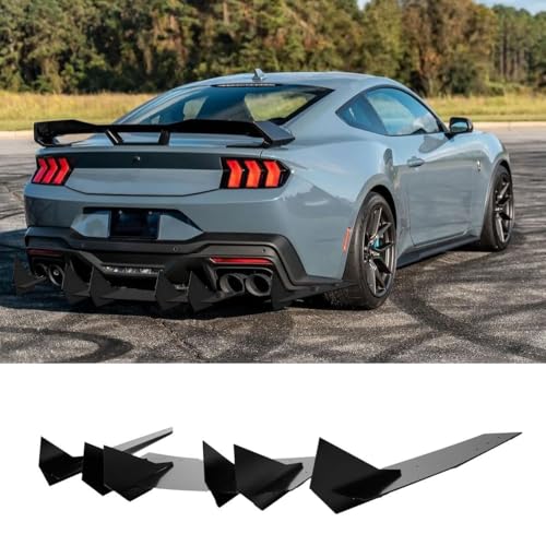 Kinautex Rear Blade Spoiler for 2024-2026 Ford Mustang Dark Horse Rear Bumper Diffuser Lip Splitter Kit