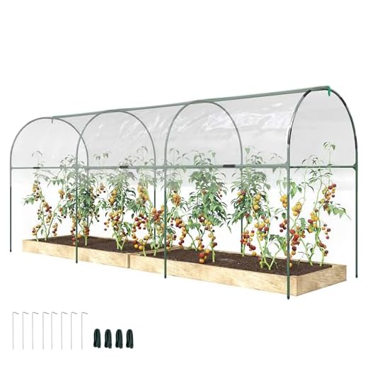 60x Gewächshausclips - Stabile Pflanzenhalter Aufhängevorrichtungen Ösen für Gewächshaus, Perfekte Rankhilfe Clips für ihr Paradies 9 Outsunny Gewächshaus Winterfest Foliengewächshaus mit Bogendach, Erdanker Robuster Stalrahmen, Offenes Treibhaus zum Stecken, 400 x 123 x 171cm, Tomatenhaus für Tomaten, Gemüse, Pflanzen, Transparent
