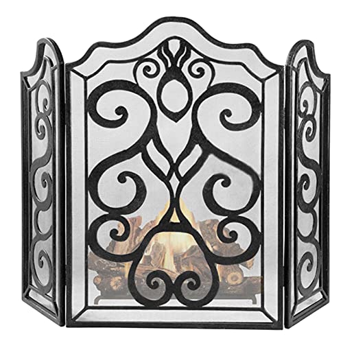 PURRL 3-facher Kaminschutzgitter, pulverbeschichteter Kaminschutz aus Eisen...