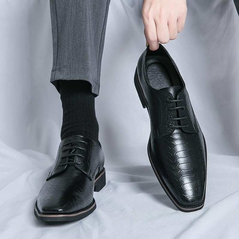 Men's Leather Oxford Shoes Lace-Up Dress Fashion Comfort Business Casual Office Working Driving Breathable Shoes2