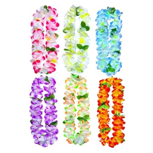 SOLARFEELING 6 Counts Hawaiian Leis for Luau Party Supplies, Tropical