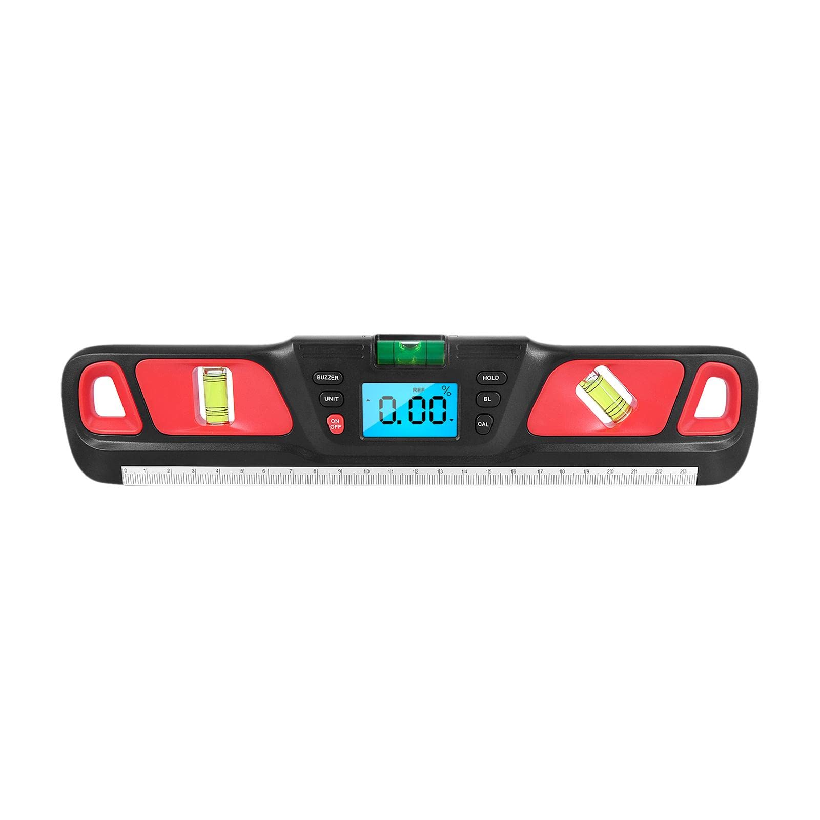 Neaxgeandx Red, 11.3X2.3x0.8 In 11 In Electronic Level Inclinometer With Magnets For Construction