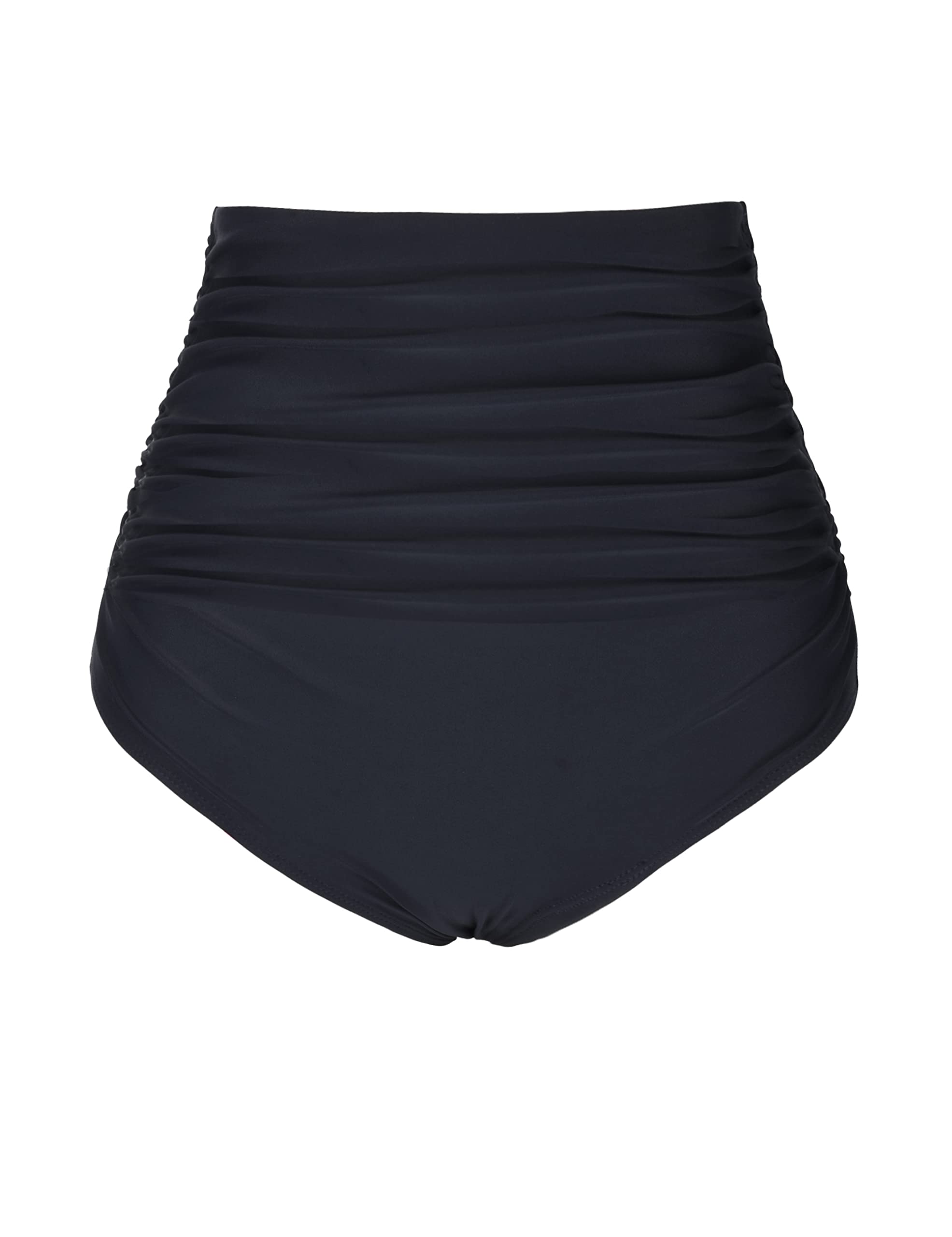 Hilor Slip da donna a vita alta bikini arricciato Hispter Tankini Slip da bagno