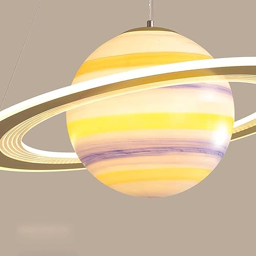 Miniatura 4 de NERDOH Lámpara colgante de planeta para habitación de niños, moderna, LED, creativa, de resina, astronauta, lámpara de techo, lámpara colgante,