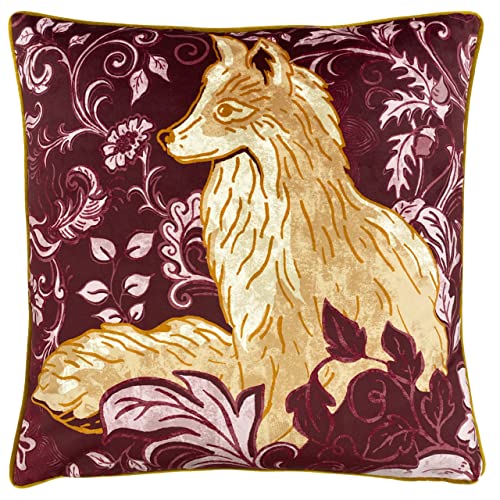 Paoletti Piped Harewood Feather Filled Cushion, Polyester, Fox, 50 x 50cm