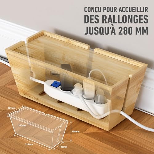 Organisateur de cordons en bois pour bureau et salon D-Line - 2