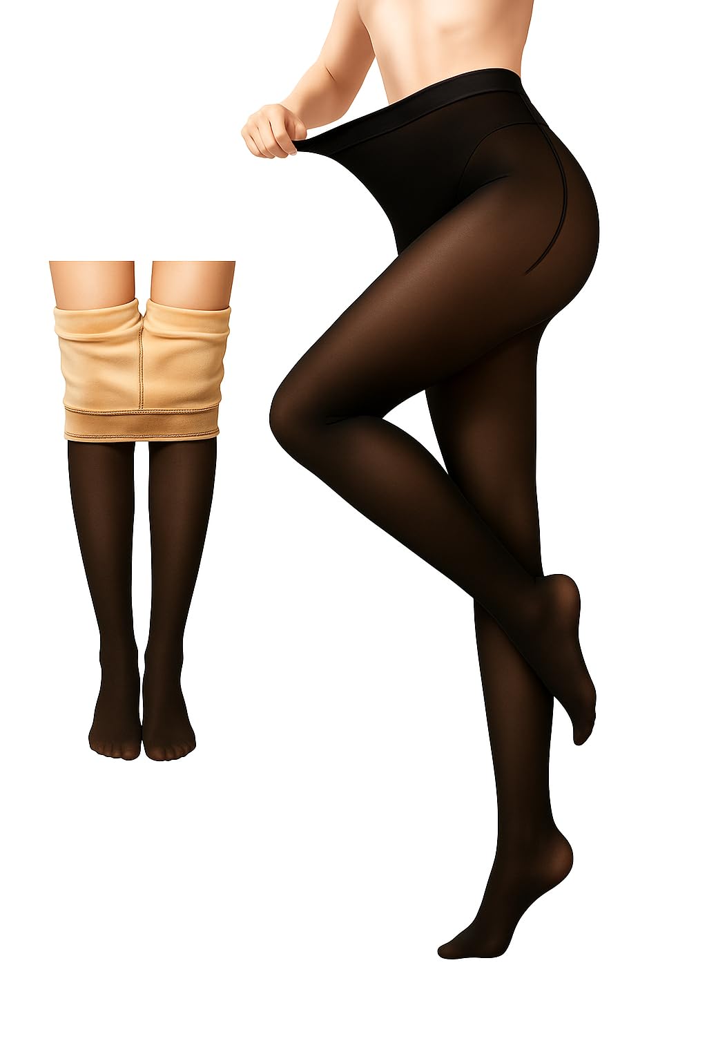Women’s Thermal Fleece Lined Tights – Warm Winter Pantyhose for Cold Weather | Stretchable, Skin-Friendly Stockings for Everyday Wear, Dresses & Skirts-image-11