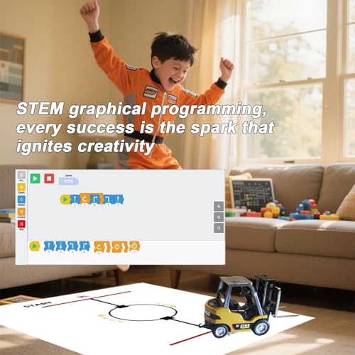 1:64 Alloy RC Forklift Toy - Remote Control Forklift with Liftable Forks,RC Crane, APP Control, STEM Educational Construction Vehicle for Kids Age 8-12 - Image 7