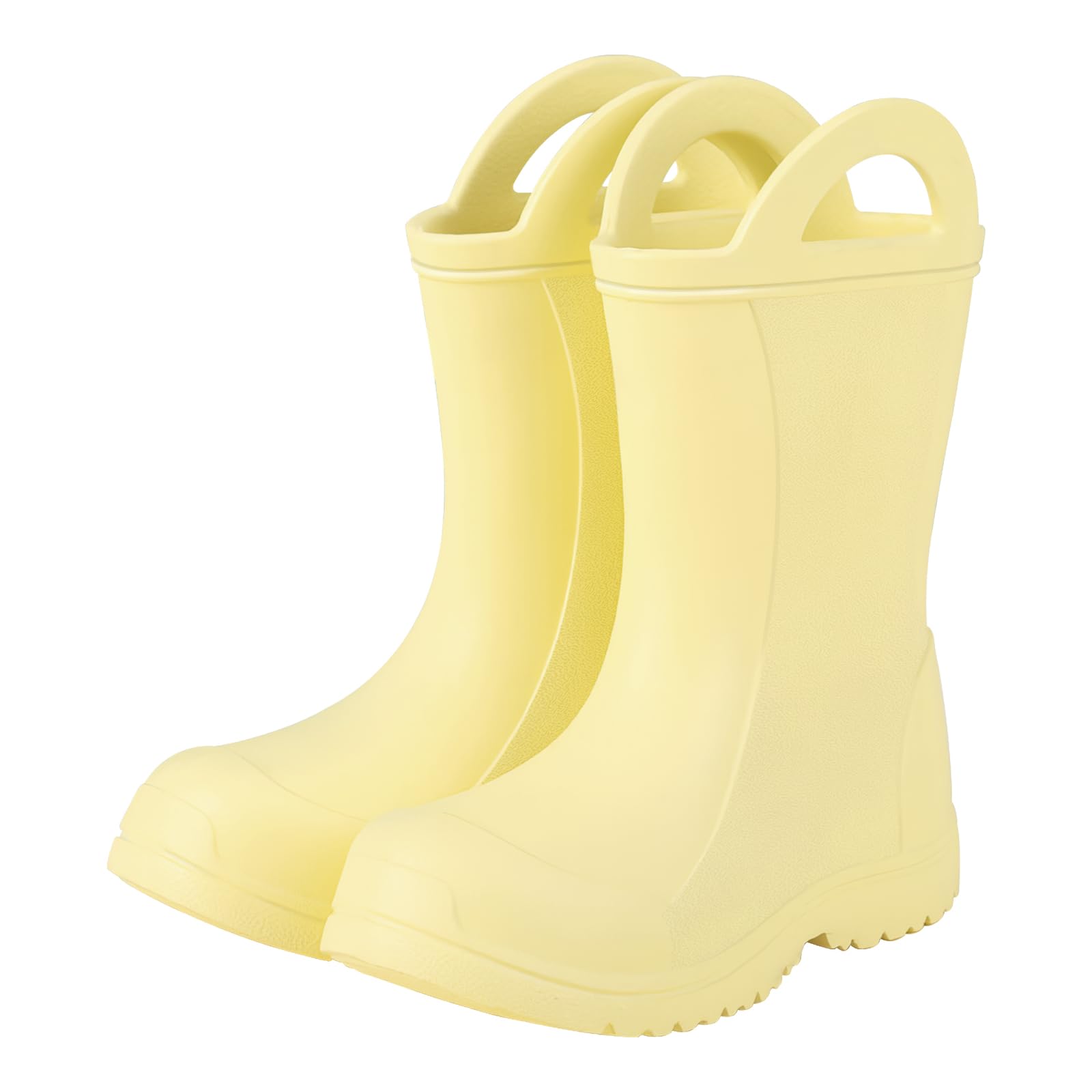 Weishuo Botas de Agua Niños EVA Ligeras Impermeables, Botas de Lluvia Antideslizantes con Asas para Niños y Niñas, Tallas 24.5-35.5 EU