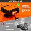 Portable Car Heater for Vehicle, 12V Car Heater Portable( Plugs into Cigarette Lighter), Portable Heater for Car, 360° Rotatable Car Defroster Windshield Heater (1) #5