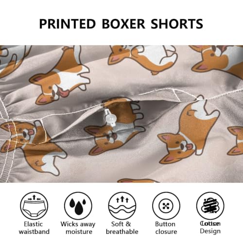 Image of Men's Boxer Shorts Cotton Loose Underwear with Button Fly