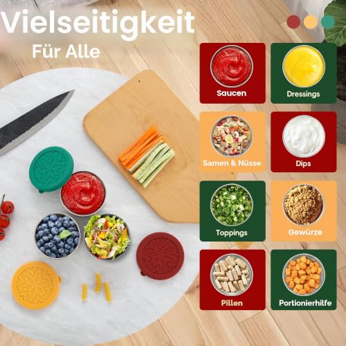 nicelock Snackbox Kinder, 3 x 220 ml snackbox Edelstahl kleine edelstahldosen mit deckel, für Babynahrung, Mini-Töpfe, Entwöhnungstöpfe… – Ansicht 5