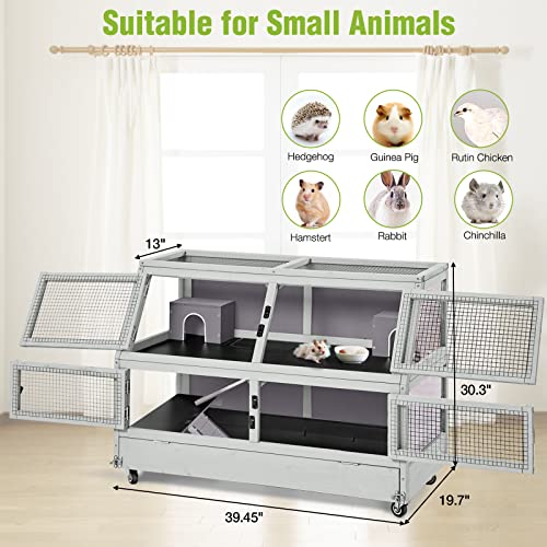 Gutinneen Guinea Pig Cages Anti-Chewing Hamster Cage 2 Story Large Platform Small Animal Cages With Chewing Toy thumb #5