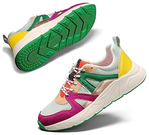 LUCKY STEP Zapatillas de Moda para Mujer - Plataforma de Leopardo para Caminar y Tenis (Fucsia/Verde, 8US-38EU-5UK) | Ya disponible en tu tienda friki favorita! En mundofriki.es!