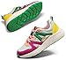 LUCKY STEP Sneakers Casual da Donna Piattaforma Classica Leopardata (Fucsia/Verde, 8.5US-39EU-6UK)