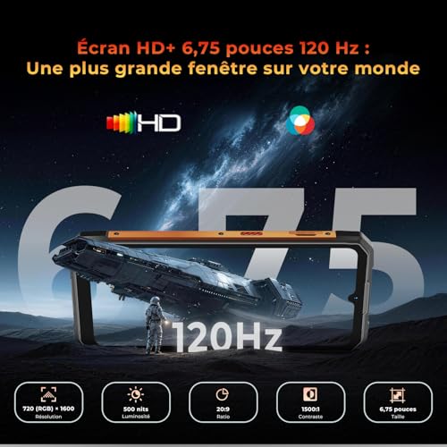 HOTWAV Cyber 18 Android 16 20Go+256Go+2To 6.75"+1.45" Téléphone Incassable – vue 8