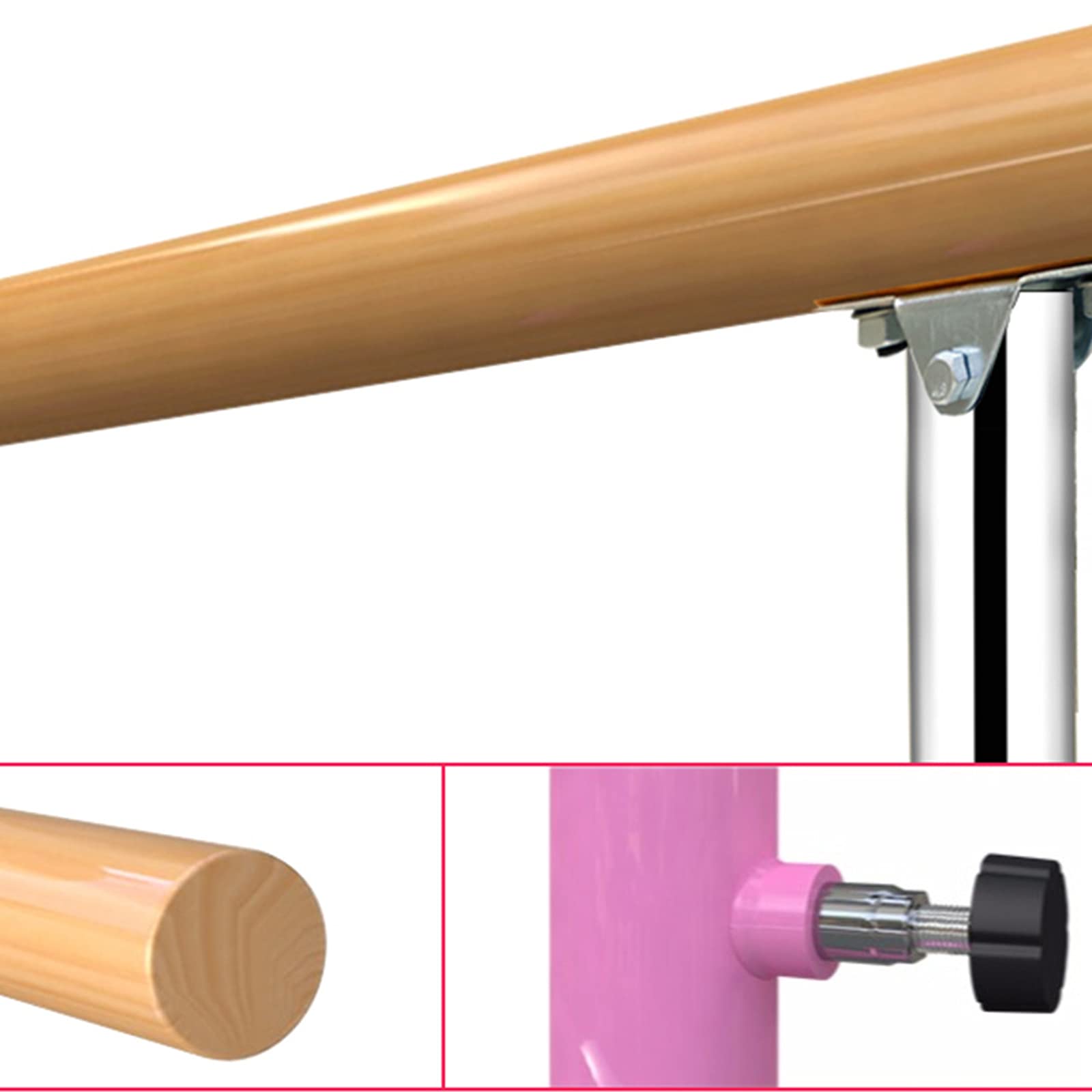 ERoomQ Outdoor Wall-Mounted Dance Bar,100/150CM Long Wood Barre Bar for Homes,Gyms,Studios,for Dance Training,Stretching, Ballet Equipment