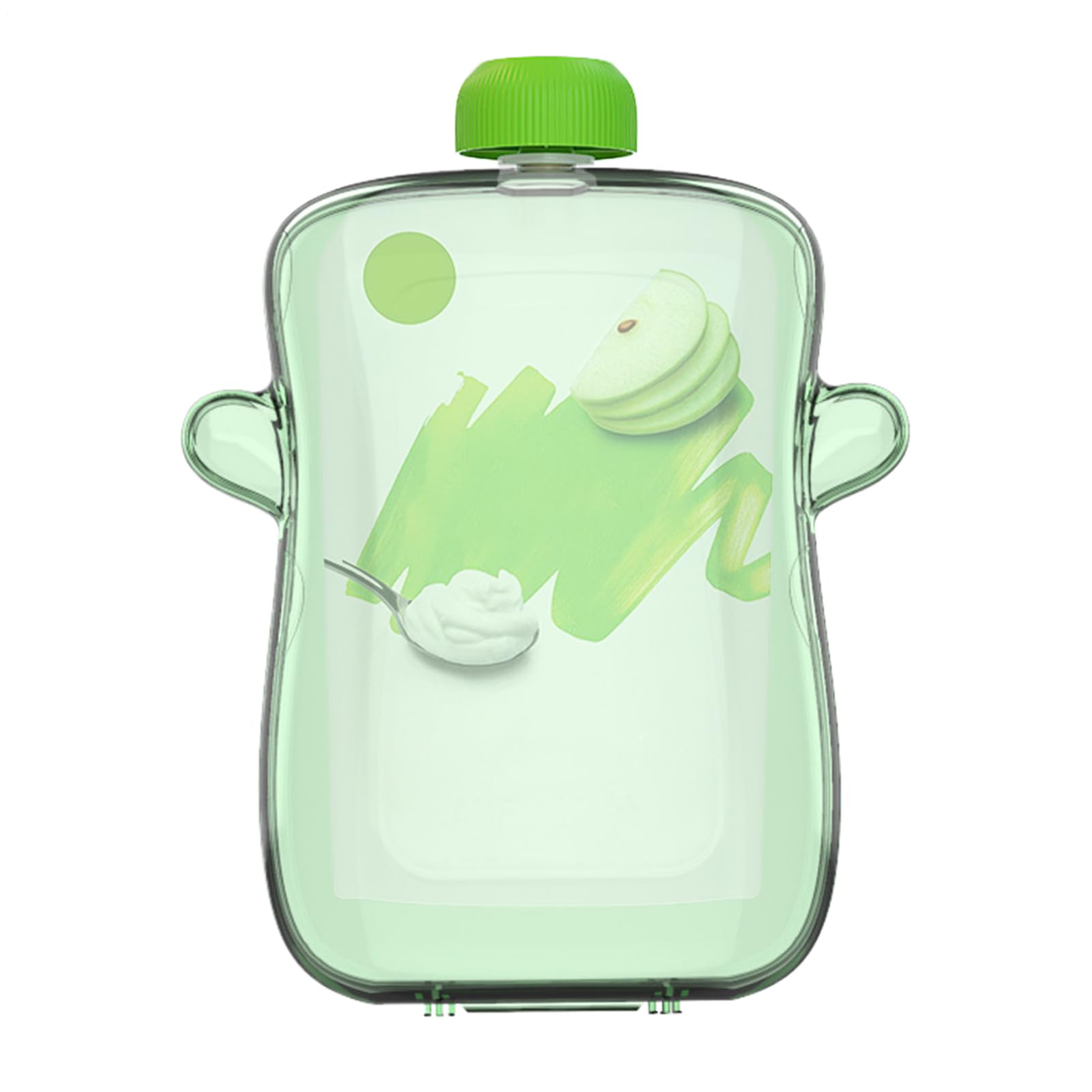 Baby Refillable Food Pouches, Portable Baby Pouch Holder Squeeze Proof - No Squeeze, Freezer Safe, Food Storage for Kids Homemade Organic Purees Yoghurt (Green)