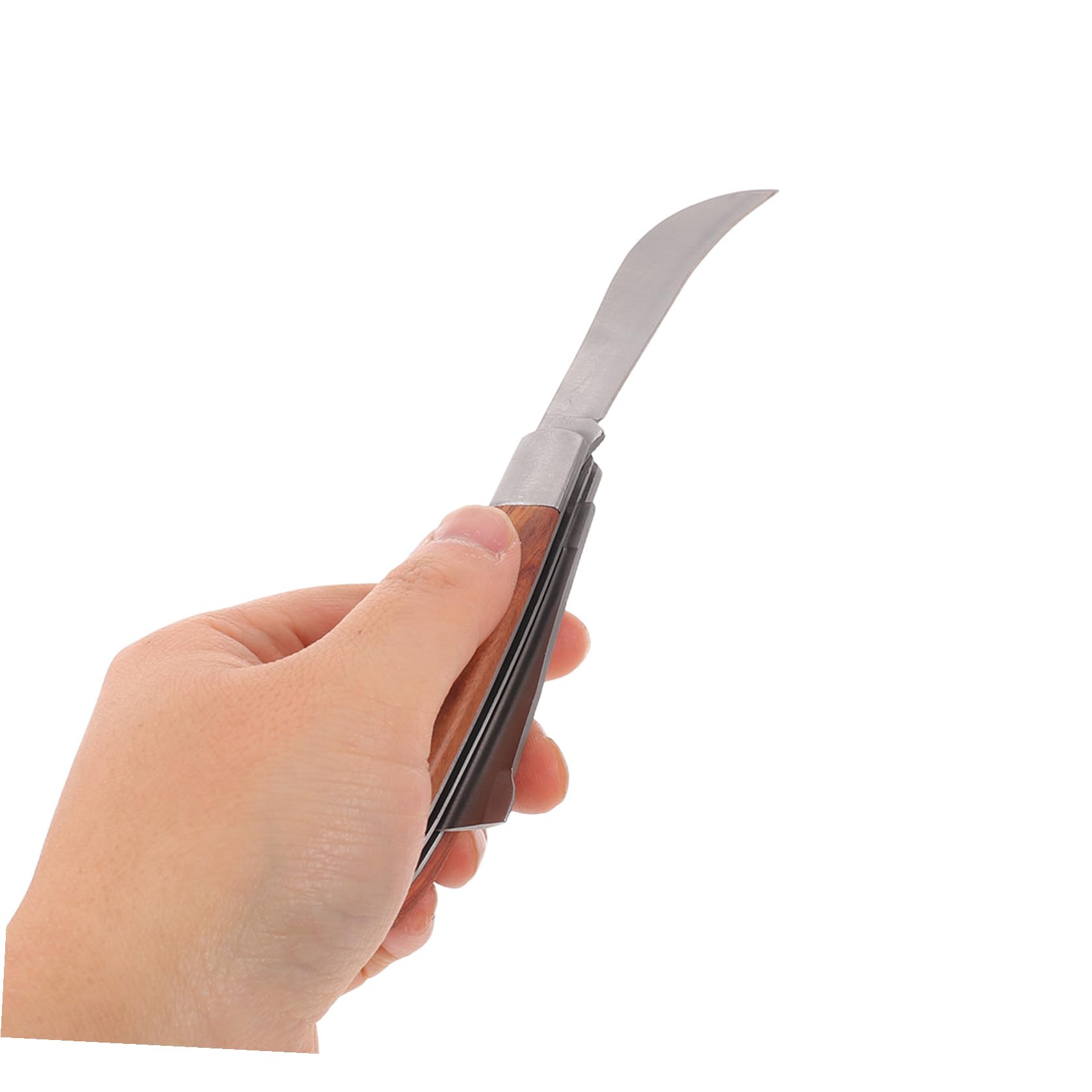 Coltello per Innesto in Acciaio Inossidabile con Lama Dritta e Curva da 2,5 Pollici, Resistente All'usura, con Nastro Etichetta per Potatura e Alberi da Frutto