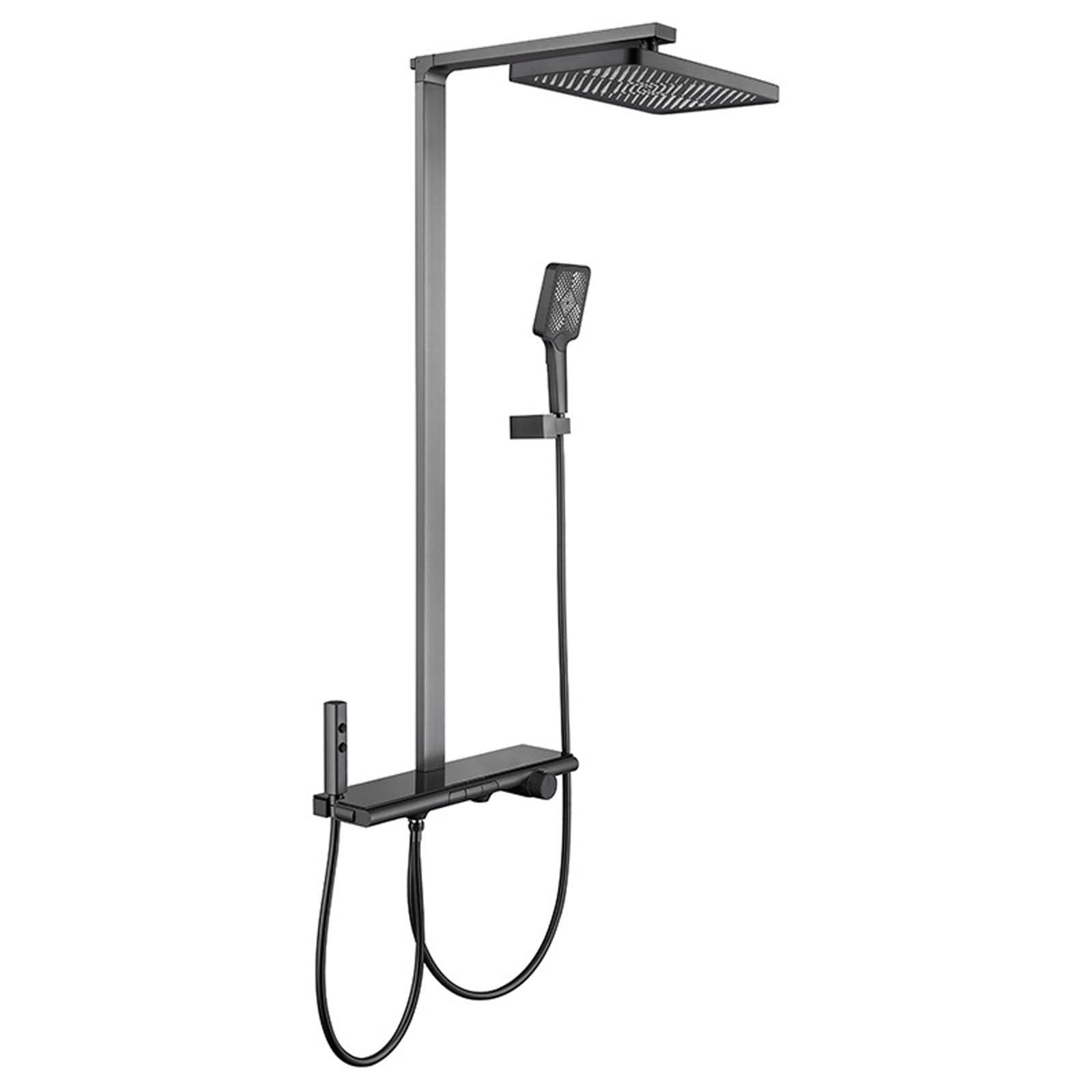 Colonne de douche thermostatique 4 fonctions avec mitigeur de bain