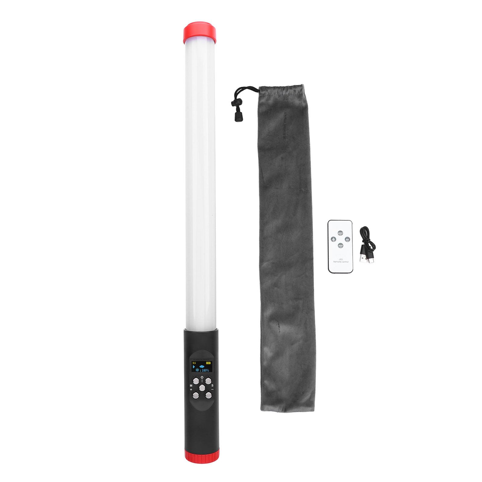 Bacchetta Luminosa Portatile, Bastoncino a LED a LED RGB a Colori con Telecomando, 3000K-6000K, con Batteria Ricaricabile da 3000 MAh