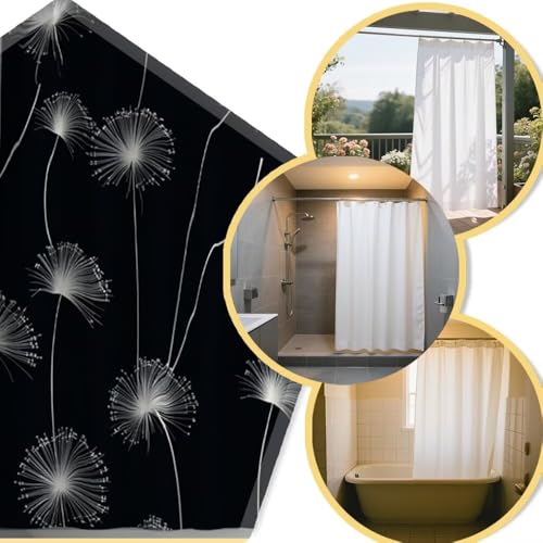 Rideau de douche imperméable lavable anti moisissure 120x200 - 5