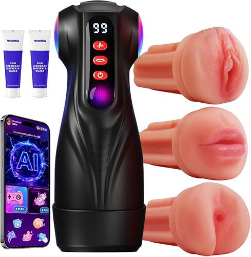Image of Uoffile Adult Toys Male Masturbator 3 Sleeves Sets AI Sync APP Pocket Pussy