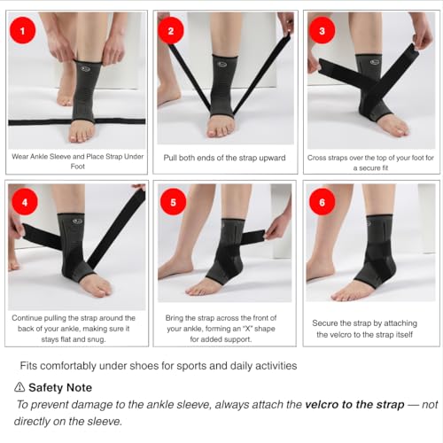 Stabilizing Ankle Braces for Sprains, Plantar Fasciitis & Achilles Tendonitis | Foot Wraps for Men, Women | Volleyball &