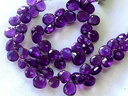 Améthyste véritables perles cœur 5-6mm pour réparer vos bijoux