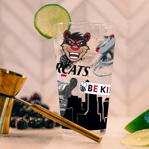Image of Logo Brands NCAA 16 oz Pint Glass - Durable Glass With Bold Team Color- Chip-Resistant Rim Drinkware For Fans, Tailgates, Home Bars & Everyday Use