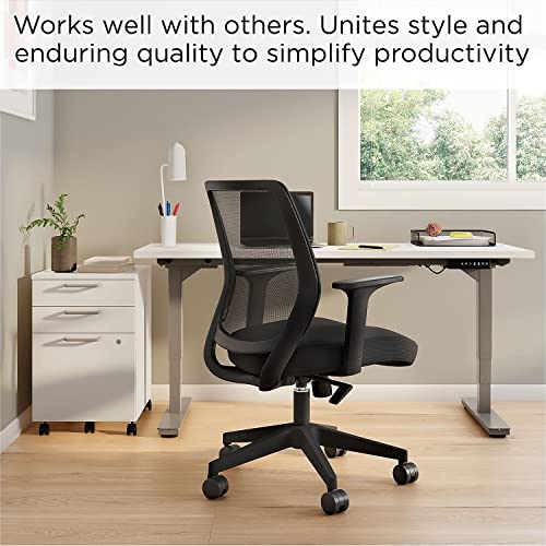Union & Scale Essentials Mesh Back Fabric Task Chair, Black, 2/Pack (UN59414VS)