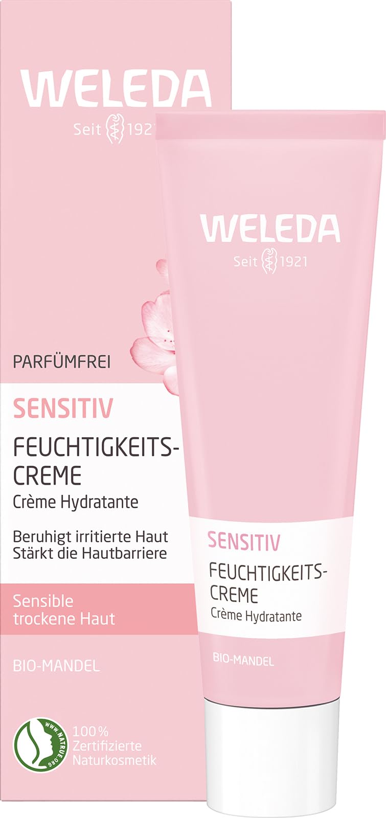 Weleda - Crema Facial Calmante de Almendras, Hidrata, Protege, Regenera y Calma la Piel, Alivia la Irritación, con Aceite de Almendras Dulces y de Hueso de Ciruela, Natural, Sin Perfume - 30ml