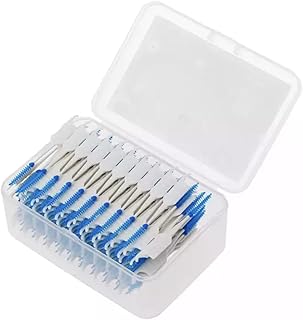 200PCs Double Headed Floss Interdental Brushes, tooth brush picks flossers with bristles Oral Dental Hygiene Flosser Toothpick Cleaners Tooth Cleaning Tool, Silicone Interdental Floss Brush