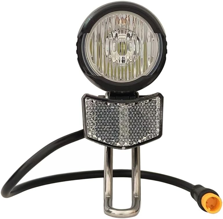 EBike LED Headlight Bike Front Light with Built-in Horn 3Pin Waterproof Connector 36V 48V for Night Riding Bicycle Horn Headlight for MTB Electric Bicycle