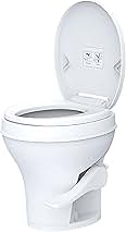SEAFLO Residential Height Camper/RV Toilet, 18.5” Standard Height, Gravity Flush System, Foot Pedal Operation, Soft Close Seat, Easy-to-Clean Oversized Bowl, 4-Year Warranty